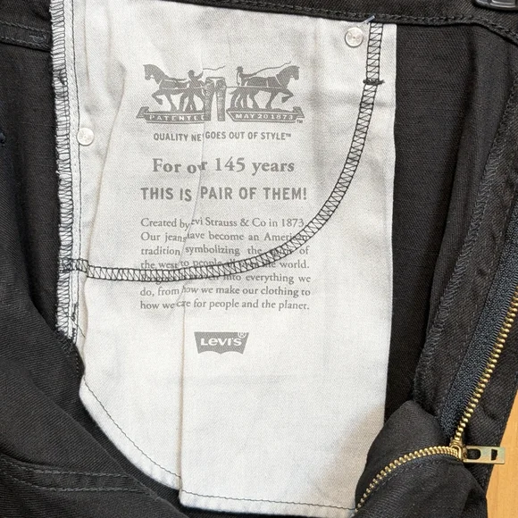 Levi's 514 Straight Leg Men's 42x32 Black Jeans Stretch Cowboy Denim Classic NWT - Picture 11 of 12